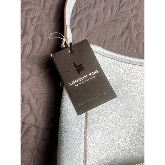 London Fog Emma Multi Pocket Hobo Bag Denim Chic Cute Utility Functional: NWT - Picture 8 of 12